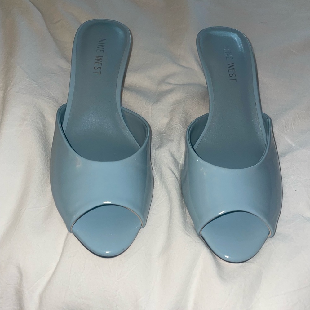 Nine West kitten heels in light blue